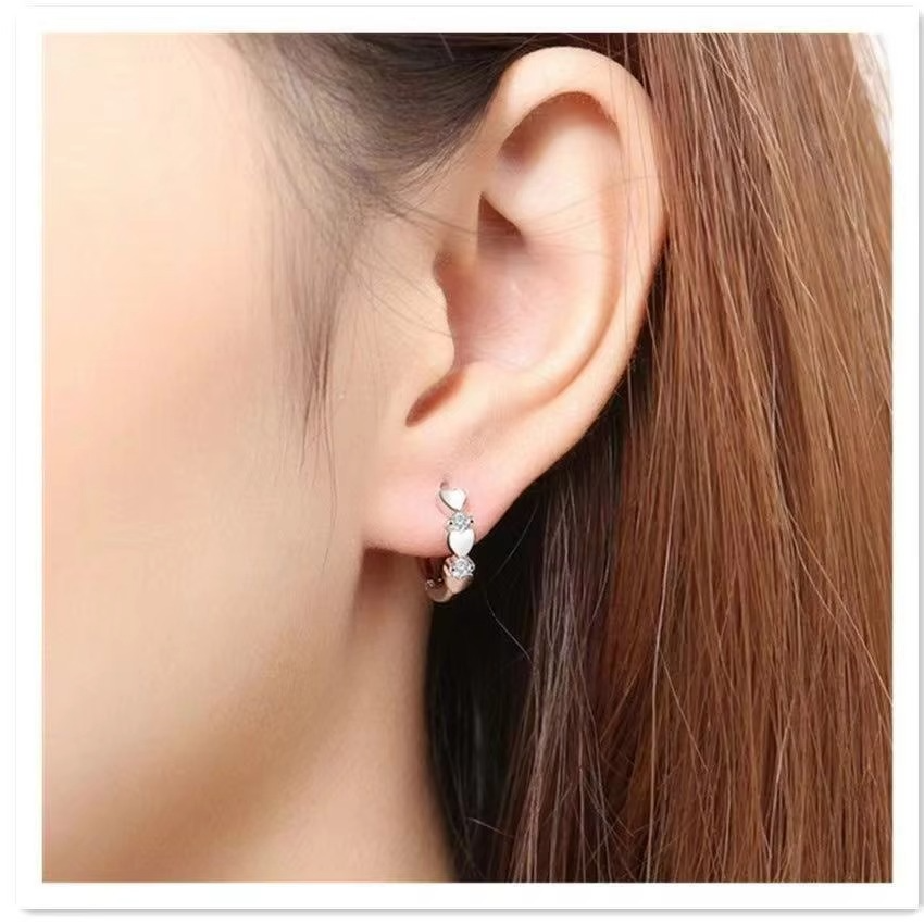 Three Hearts Hoop Earrings
