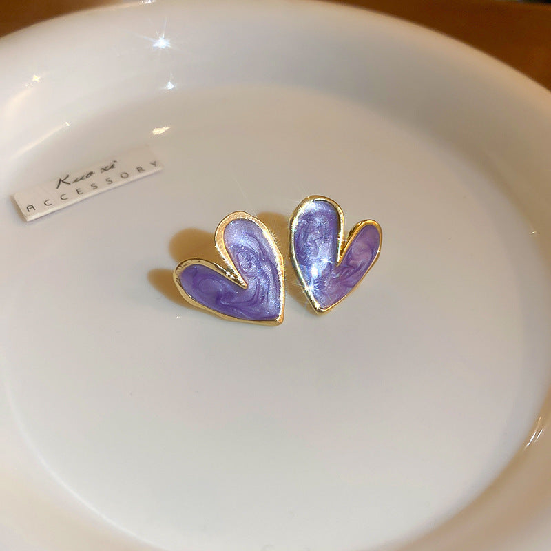 Glitter Heart Stud Earrings