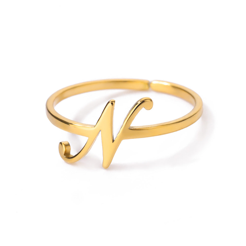 Gold Initial Letter Ring