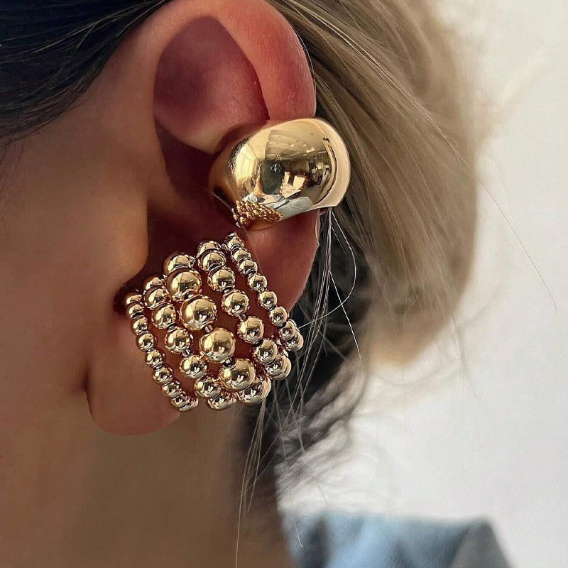 2pc Vintage Punk Chunky Clip Earring Set