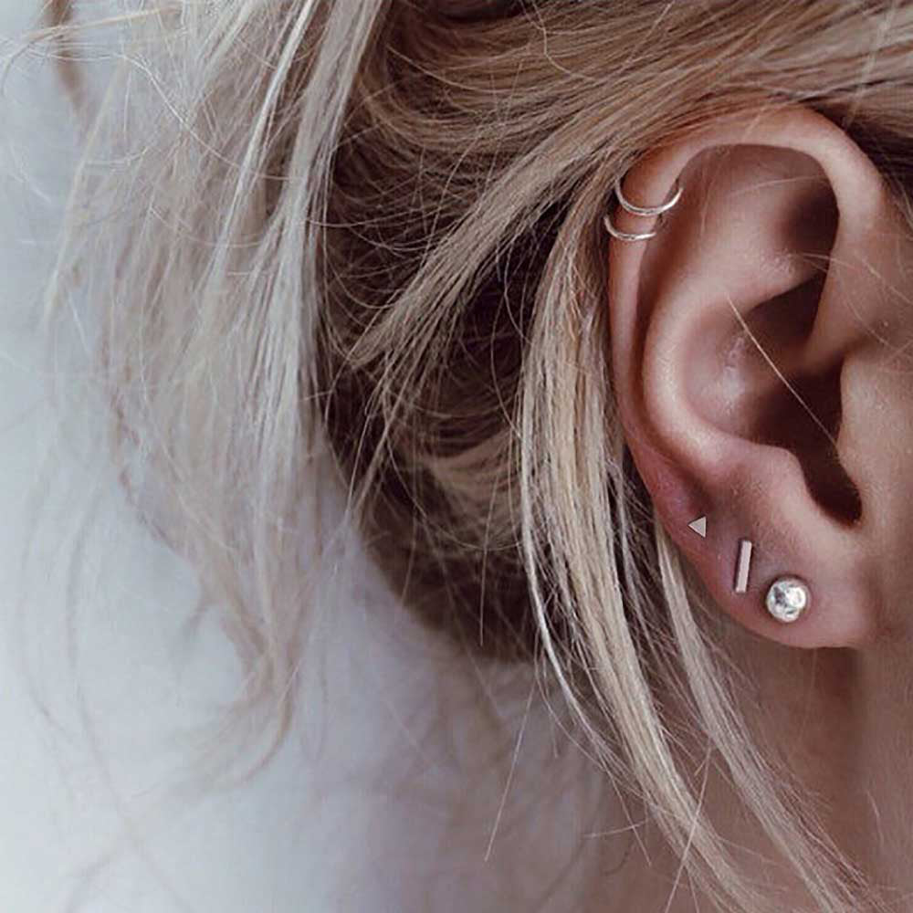 Geometric Stainless Steel Stud Set