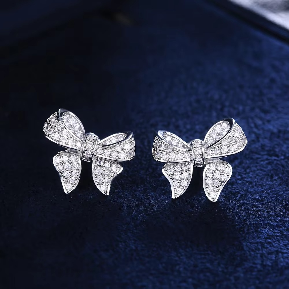 Crystal Bow Stud Earrings