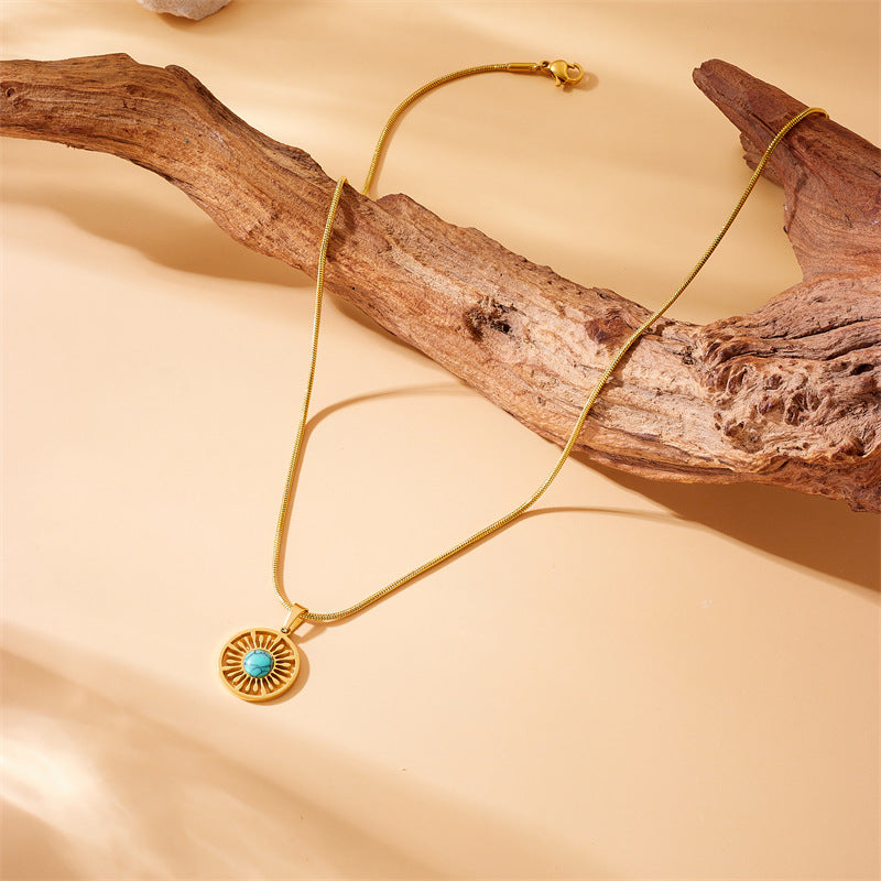 2pc Turquoise Sunburst Jewelry Set