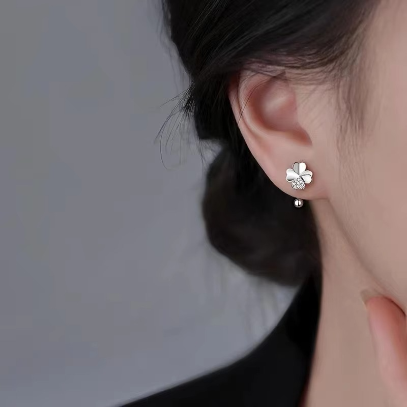 Crystal Clover Drop Earrings