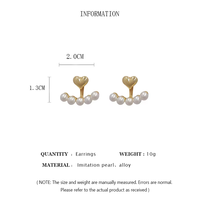 Pearl Heart Jacket Earrings