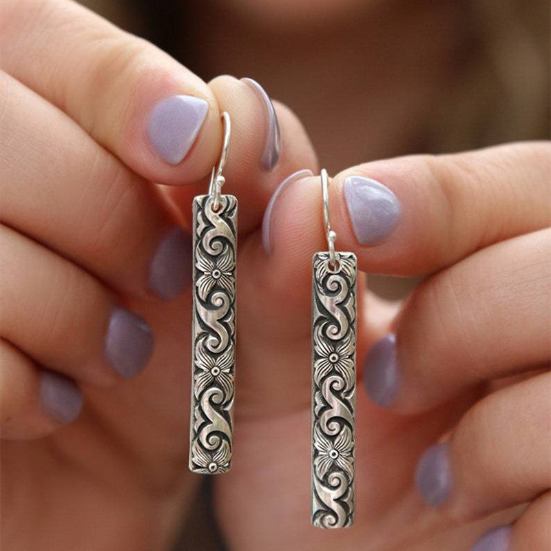 Boho Floral Bar Drop Earrings