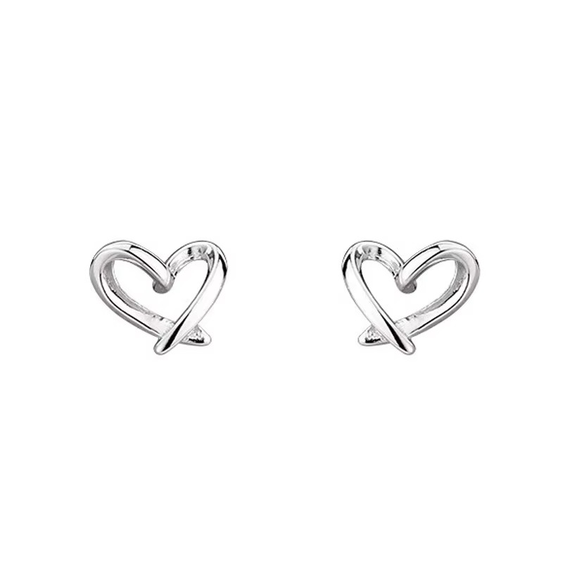 Silver Open Heart Earrings