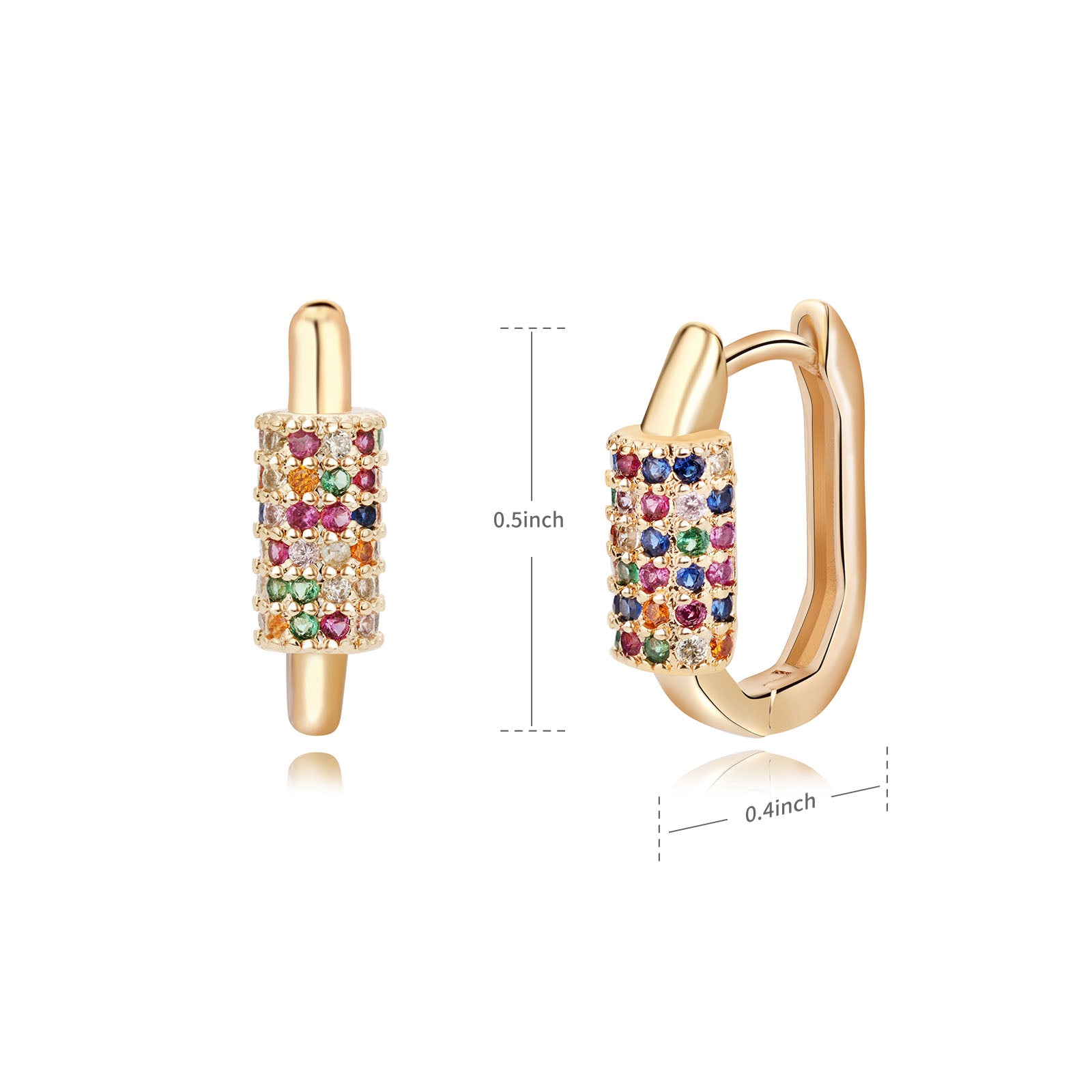 Prism Glow Gem Hoop Earrings