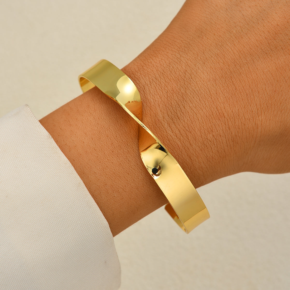 Twist Design Gold Cuff Bracelet