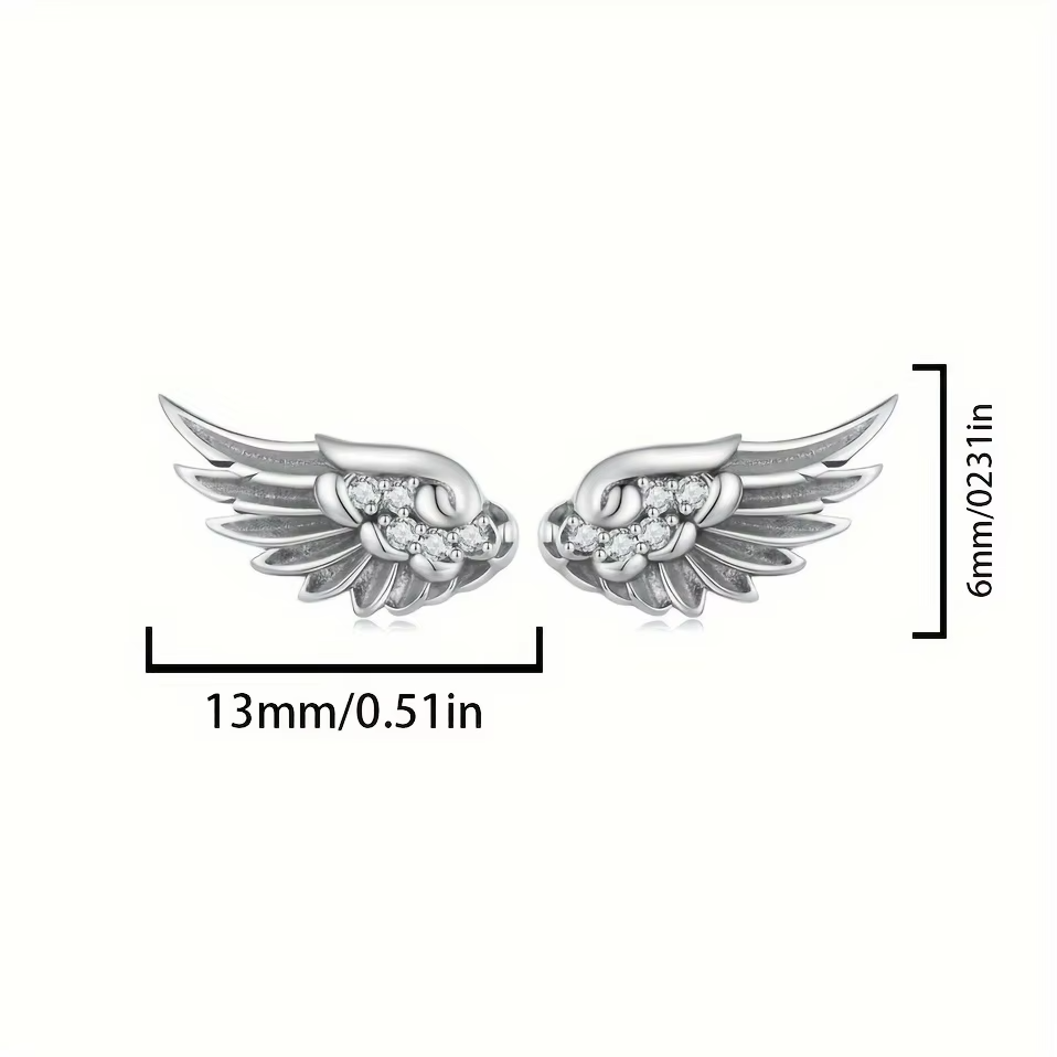 Crystal Angel Wing Stud Earrings