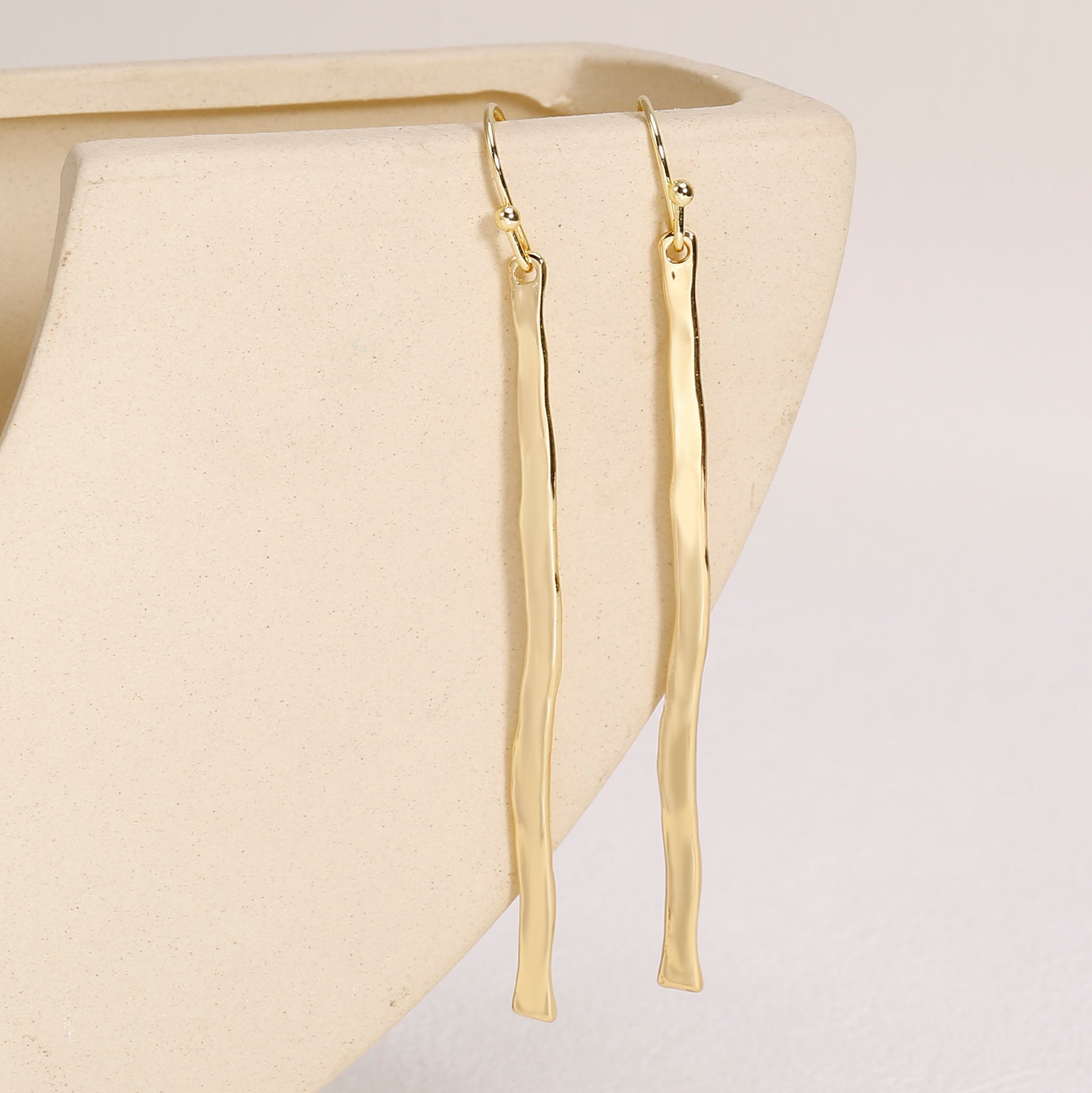 Minimalist Long Bar Drop Earrings