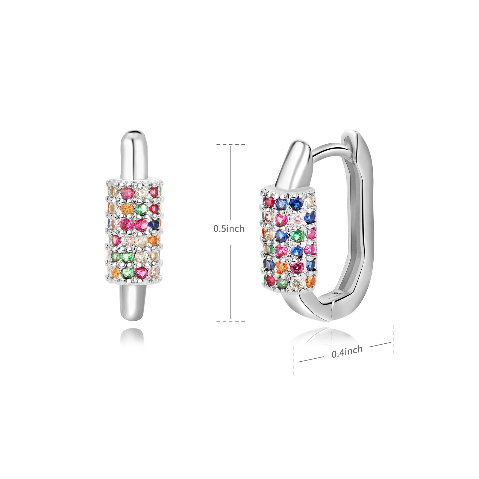 Prism Glow Gem Hoop Earrings