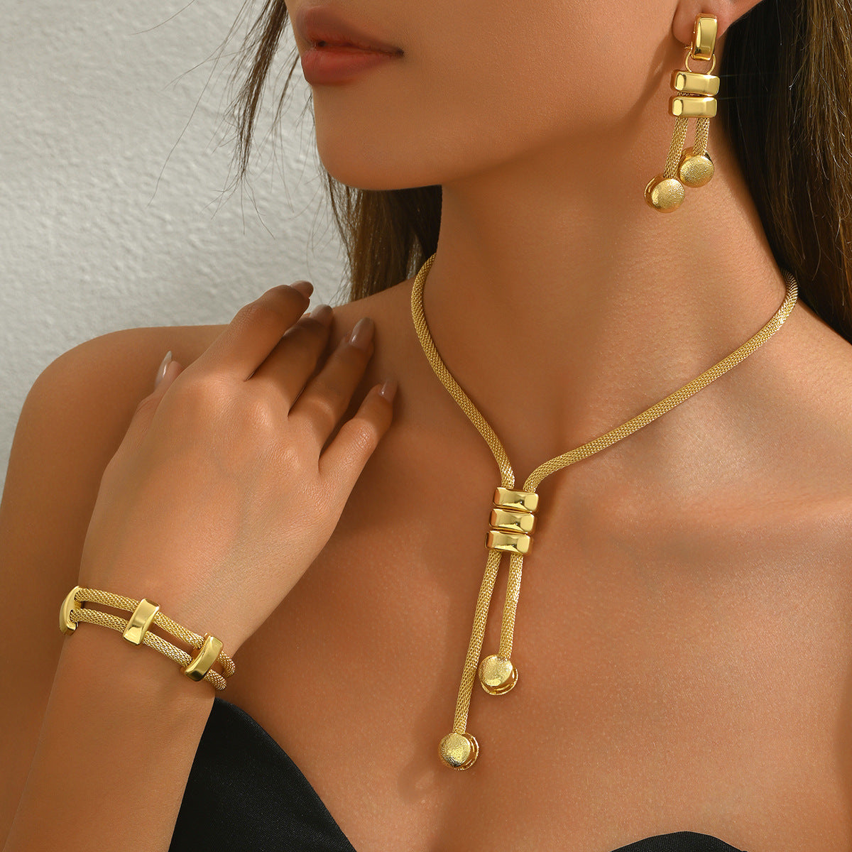 3pc Textured Drop Jewelry Set