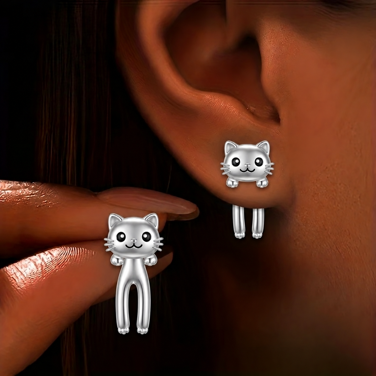 Dangling Cat Earrings