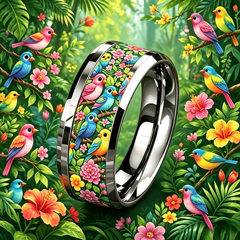 Tropical Bird & Floral Ring
