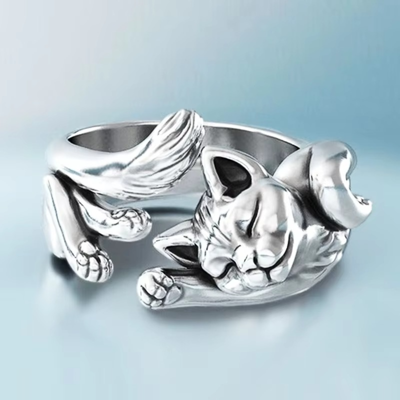 Sleeping Cat Wrap Ring