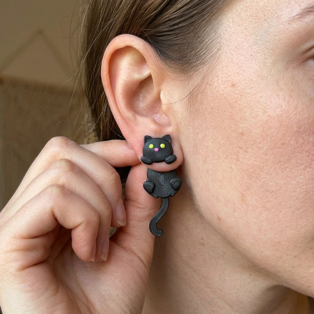 Cartoon Cat Dangle Earrings