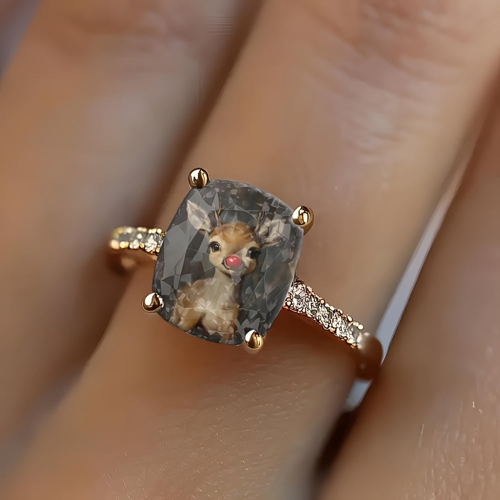 Red Nose Reindeer Square Ring