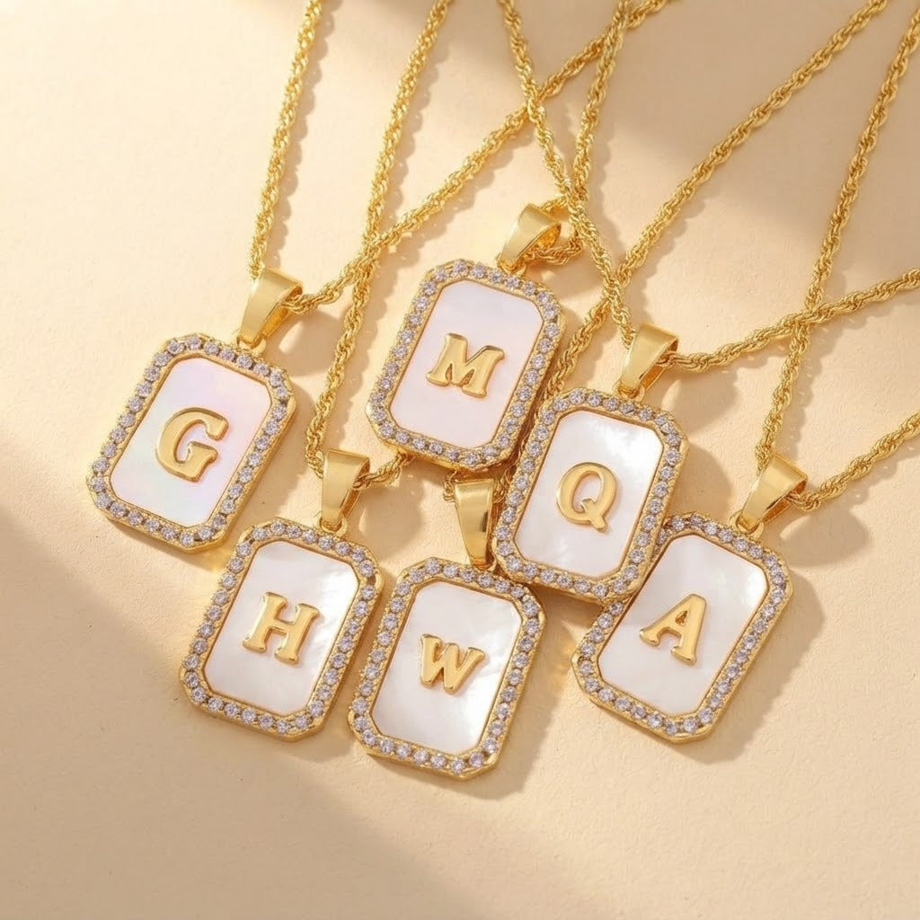 Shell Initial Pendant Necklace