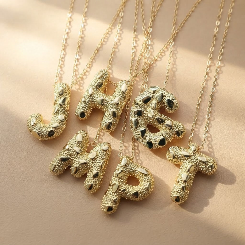 Micro Pave Initial Pendant Necklace