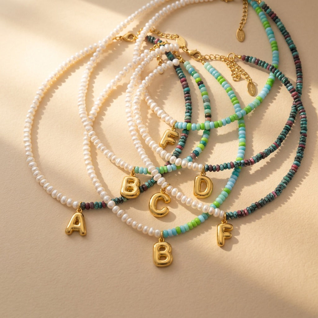 Freshwater Pearl Initial Necklace