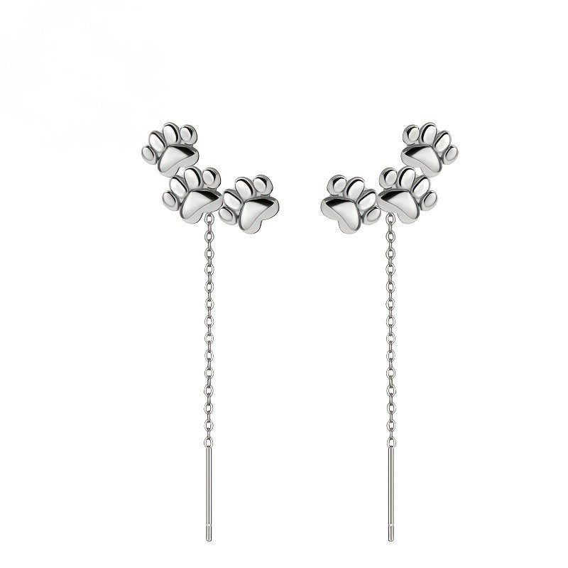 Paw Print Threader Earrings