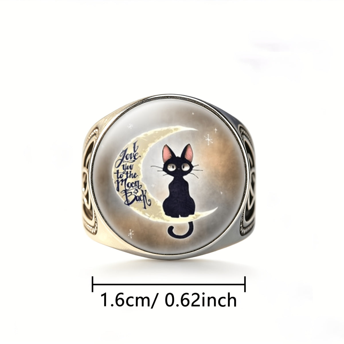 Moon Cat Statement Ring