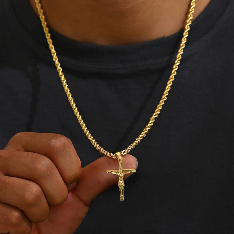 14K Gold Plated Crucifix Cross Necklace