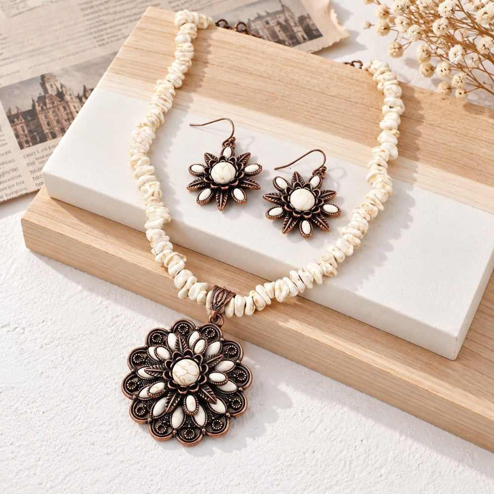 Antique Sunburst Pearl Jewelry Set