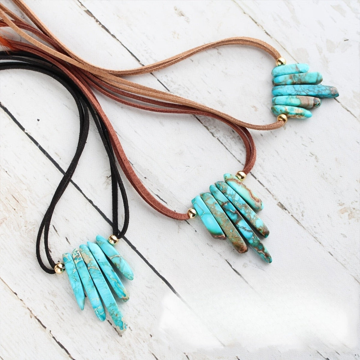 Ocean Stone Fringe Necklace