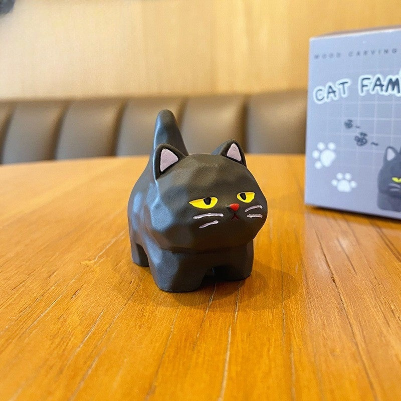 Playful Black Cat Figurine