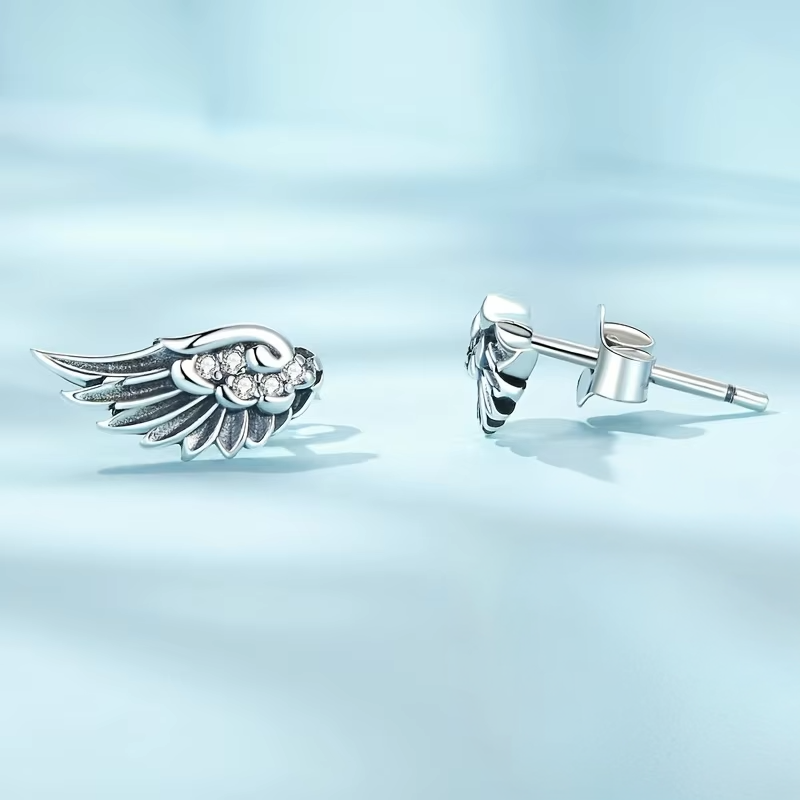 Crystal Angel Wing Stud Earrings