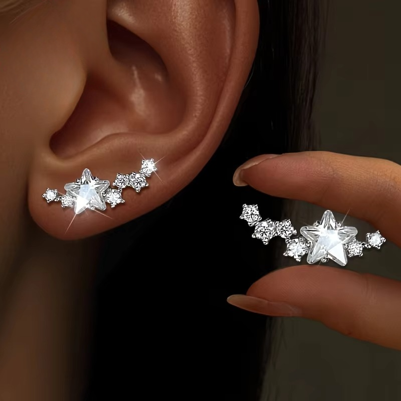 Glittering Star Stud Earrings