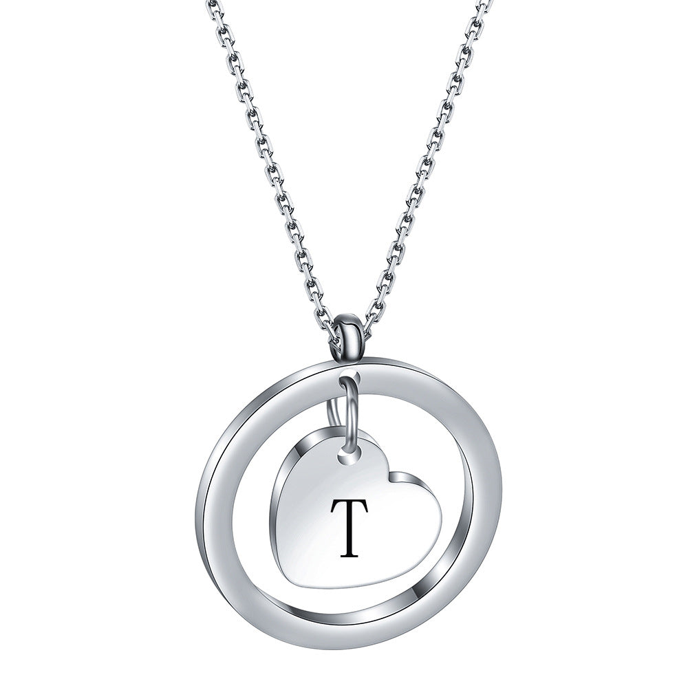 Initial Heart Pendant Necklace