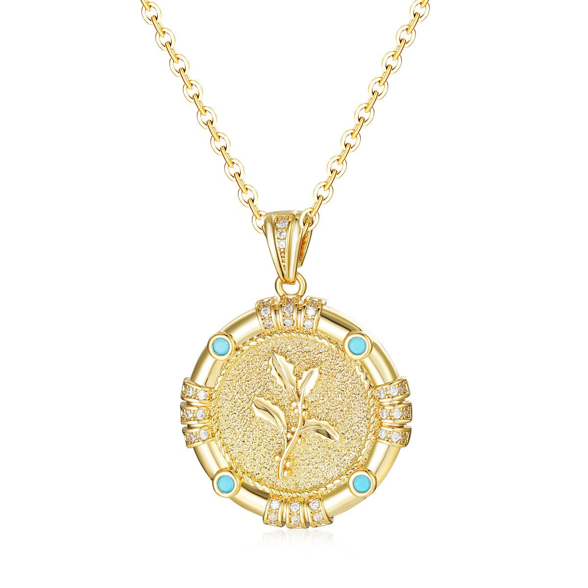 Birth Flower Disc Necklace
