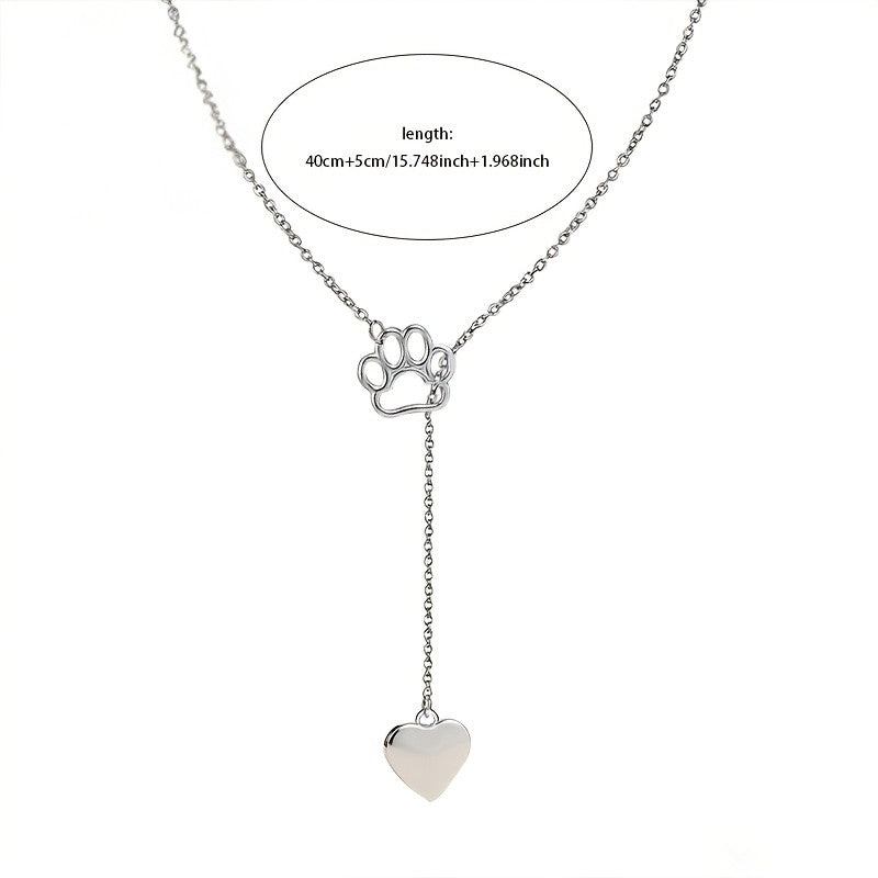 Paw Heart Pendant Necklace