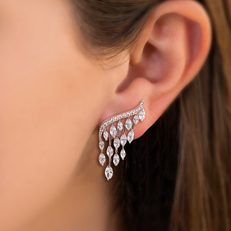 Crystal Cascade Climber Earrings