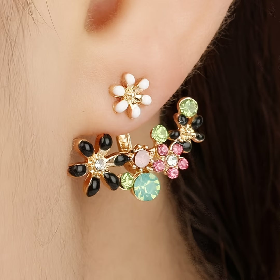 Colorful Floral Stud Earrings