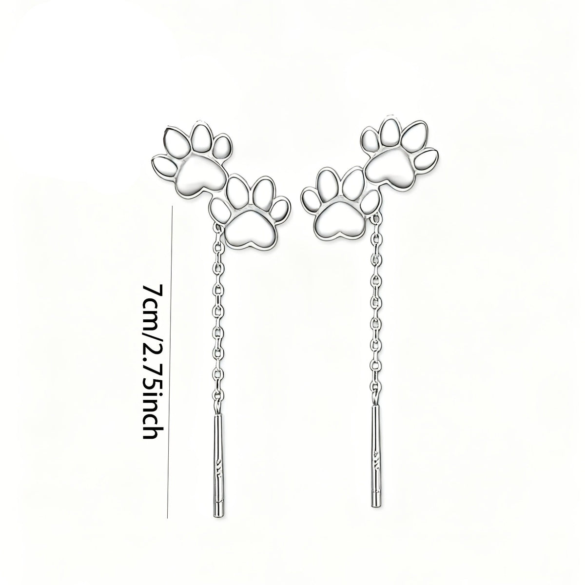 Paw Print Threader Earrings