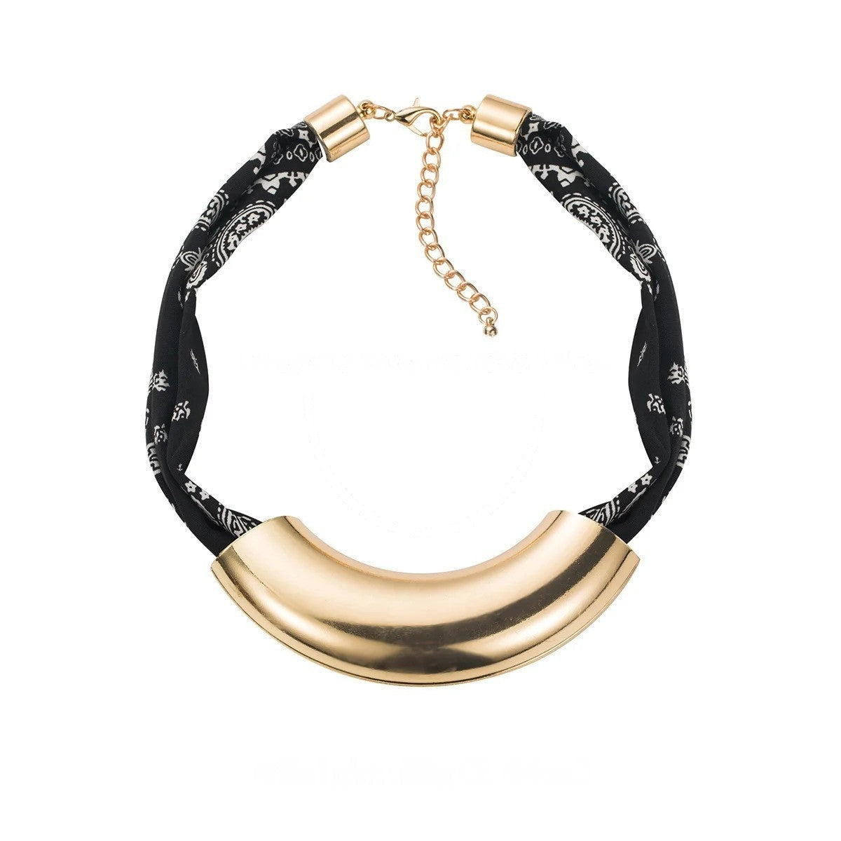 Leopard Print Curved Collar Necklace