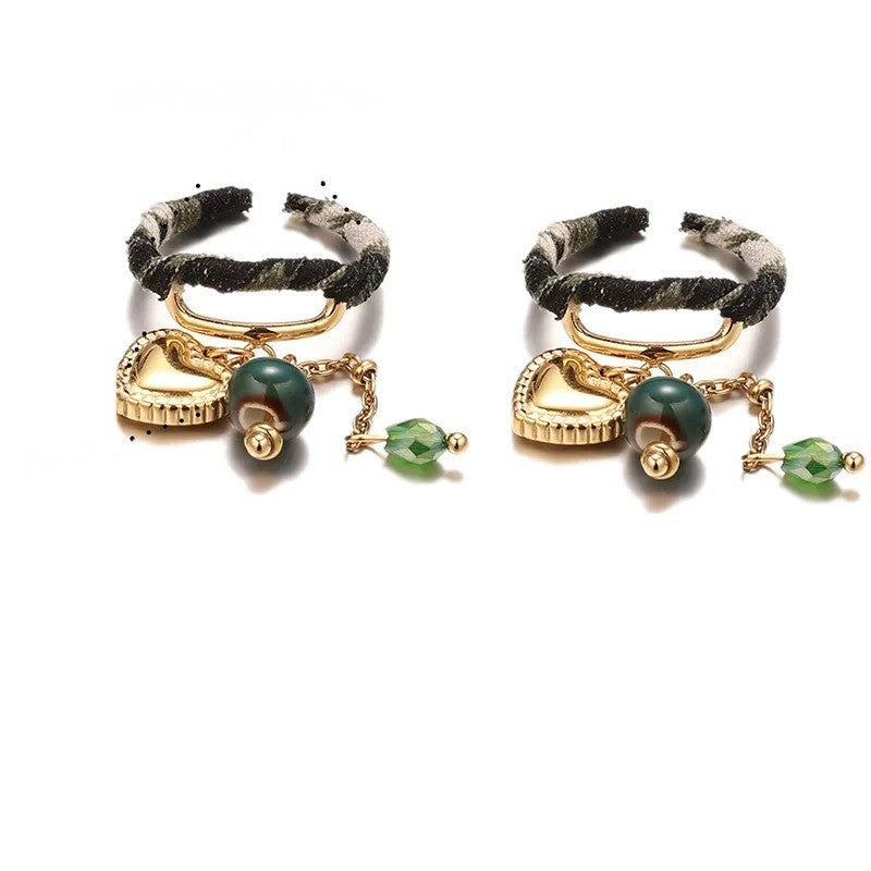 Gold Leopard Heart Jewelry Set