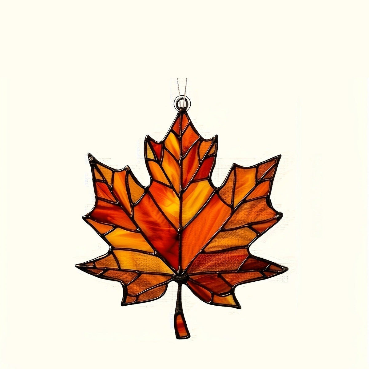 Stained Glass Maple Leaf Ornament Set