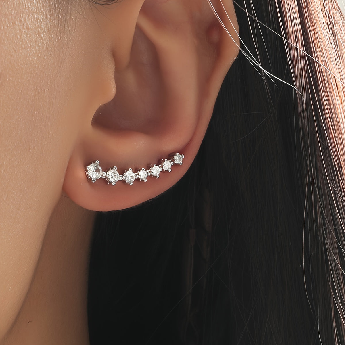 Crystal Arc Climber Earrings