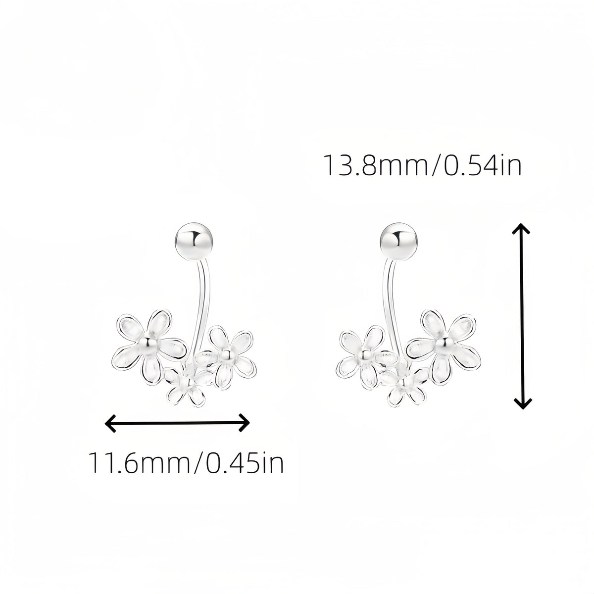 Floral Ear Jacket Earrings