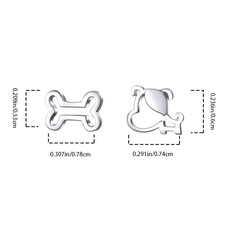 Dog Bone Stud Earrings