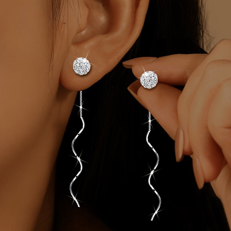 Crystal Spiral Drop Earrings