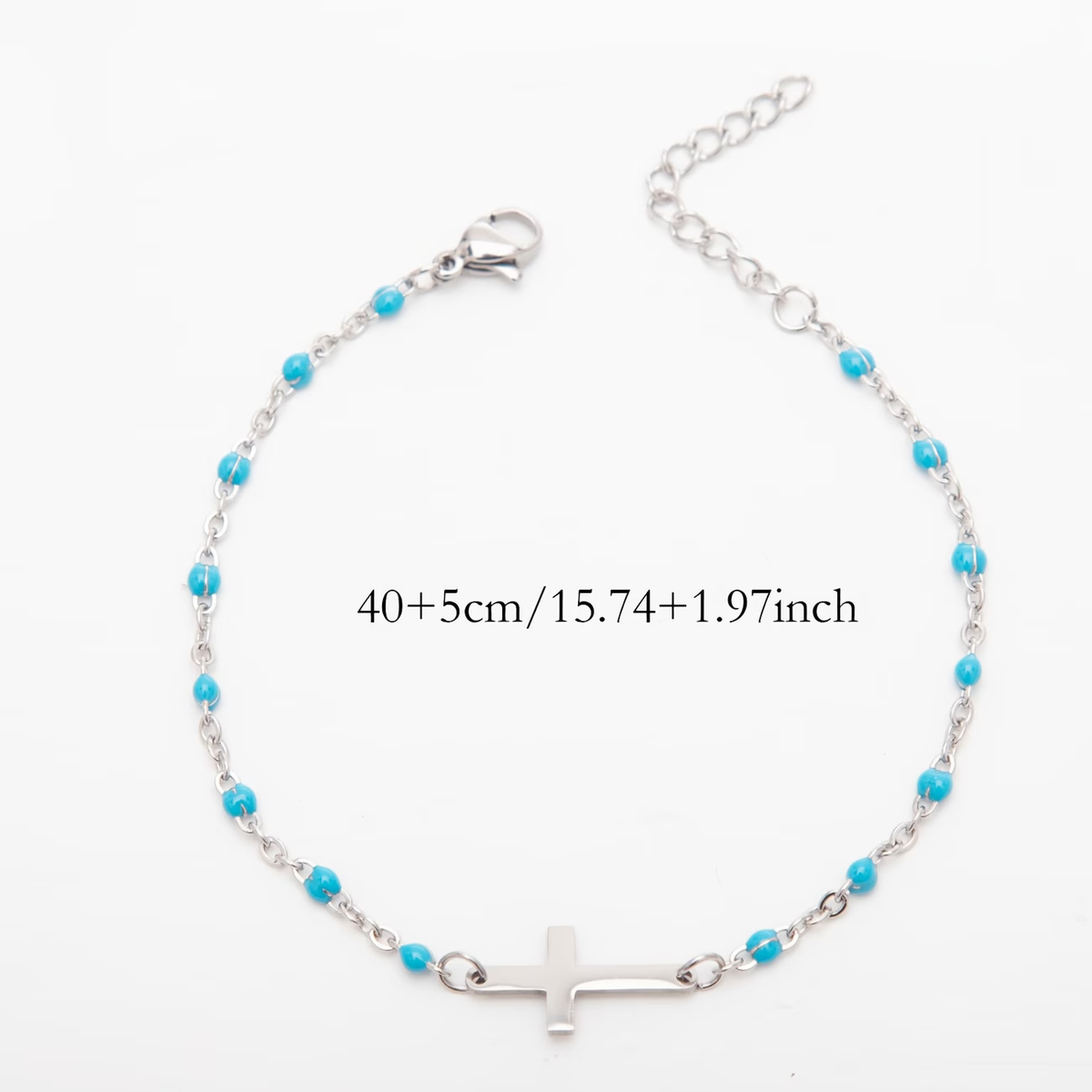 Turquoise Cross Beaded Necklace
