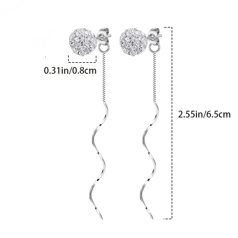 Crystal Spiral Drop Earrings