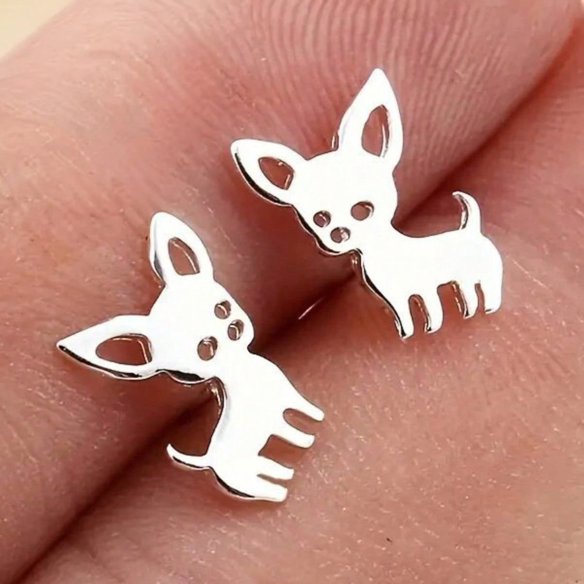 Chihuahua Dog Stud Earrings