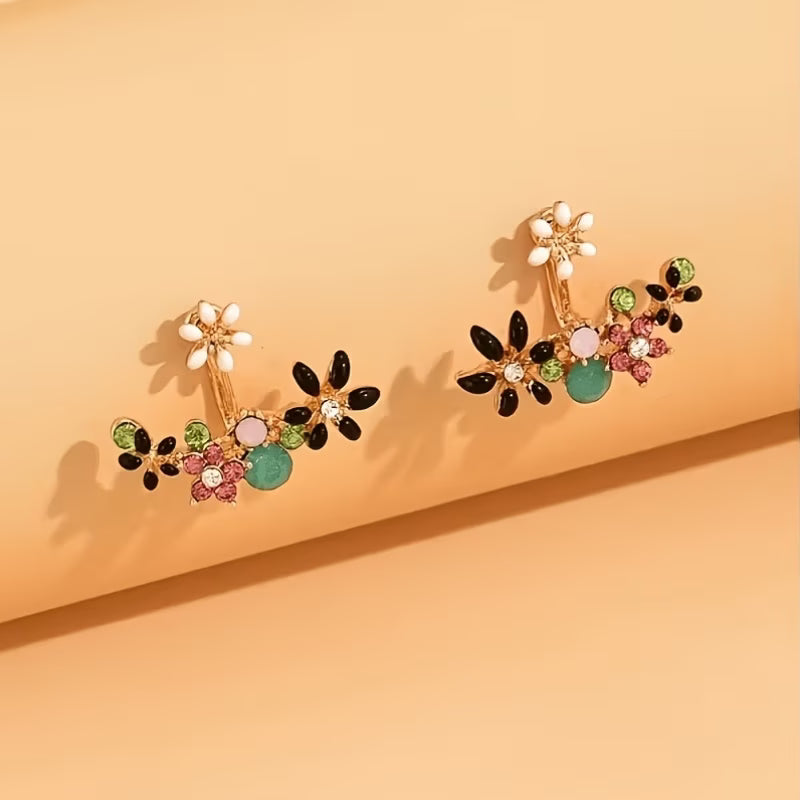 Colorful Floral Stud Earrings